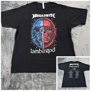 Megadeth Lamb of God 2022 Metal Tour of the Year T-Shirt Mens 2XL Black Band Tee
